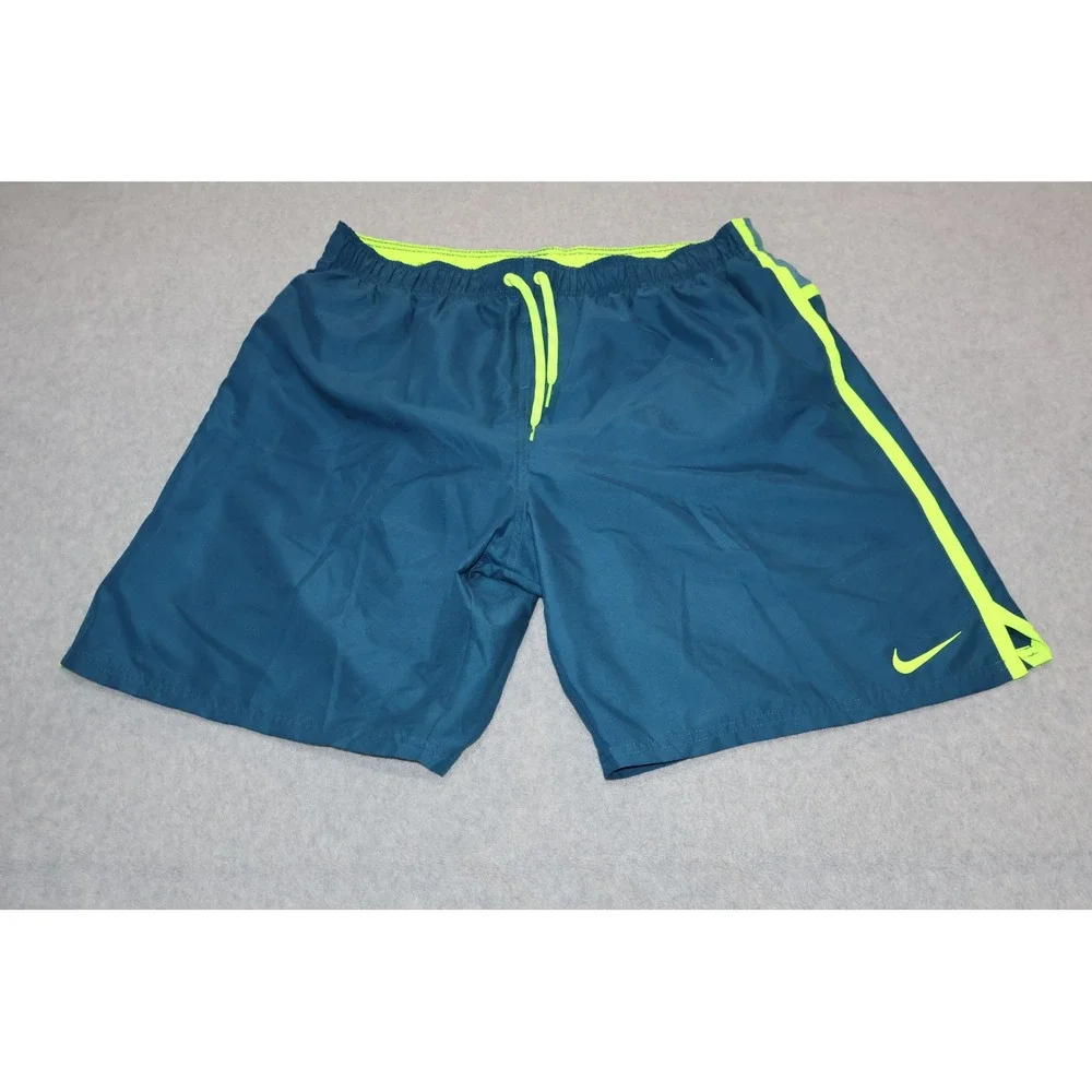 Nike Swimming Trunks Mens XXL Blue Volt Mesh Lined Board Shorts Gym Workout